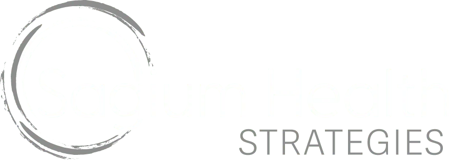 Sagium Health Strategies - reversed white logo for Sagium Health Strategies